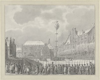Abolición de la Stadtholdership en Grote Markt en Haarlem, 1795 de Vincent Jansz. van der Vinne