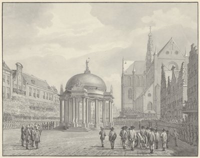 El juramento de las Regulaciones del Gobierno en Grote Markt en Haarlem, 5 de septiembre de 1787 de Vincent Jansz. van der Vinne