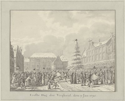 Revolución en Haarlem, 19 de enero de 1795 Primer Día de la Libertad, el 19 de enero. 1791 (título sobre el objeto) de Vincent Jansz. van der Vinne