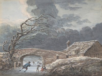 Paisaje de invierno con patinadores en un canal congelado de Vincent Jansz. van der Vinne