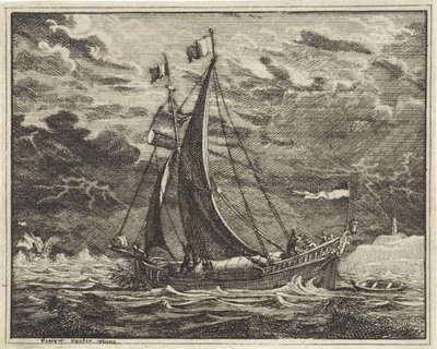 Barco en clima ominoso de Vincent Laurensz. van der Vinne (II)