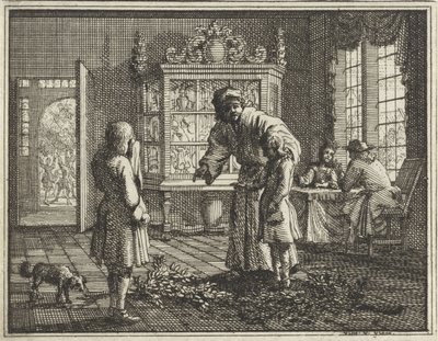 Padre reprende a sus hijos de Vincent Laurensz. van der Vinne (II)