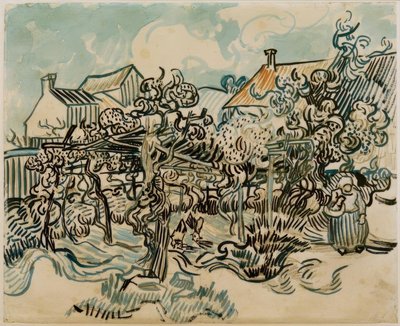 Viejo viñedo con campesina de Vincent van Gogh