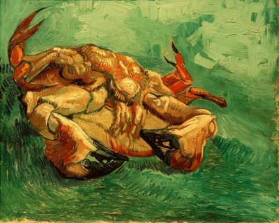 Cangrejo acostado de espaldas de Vincent van Gogh