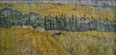 Auvers bajo la lluvia de Vincent van Gogh