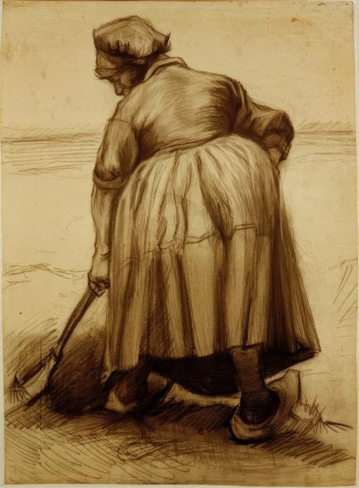 Campesina cavando de Vincent van Gogh