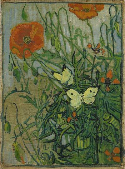 Mariposas y amapolas de Vincent van Gogh