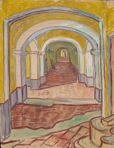 Pasillo en el asilo de Vincent van Gogh
