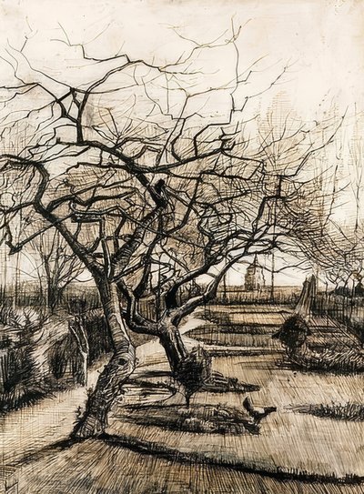 El jardín de la casa parroquial en Nuenen. 1884 de Vincent van Gogh