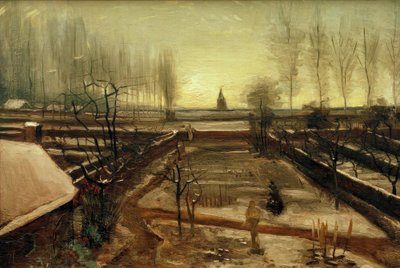 El jardín parroquial en Nuenen en la nieve de Vincent van Gogh