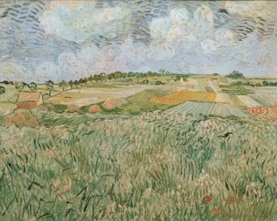 La llanura de Auvers con nubes de lluvia de Vincent van Gogh
