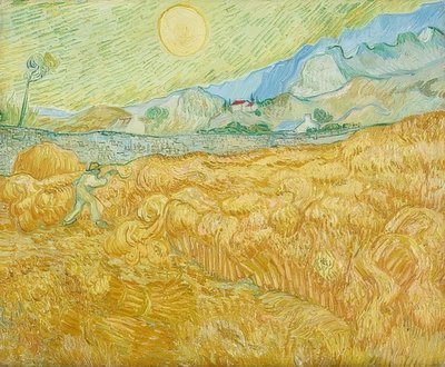 La cosecha, campo de trigo con segador de Vincent van Gogh