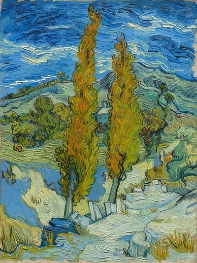 Los álamos en Saint-Rémy. 1889 de Vincent van Gogh