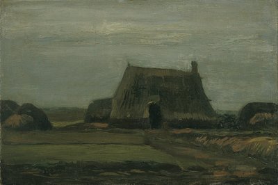 Granja con pilas de turba de Vincent van Gogh