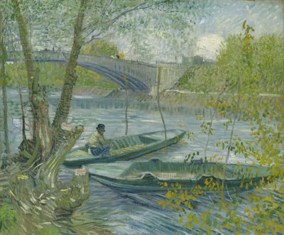 Pescando en primavera, el puente de Clichy de Vincent van Gogh