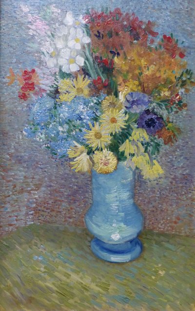 Flores en un jarrón azul, c.1887 (óleo sobre lienzo) de Vincent van Gogh
