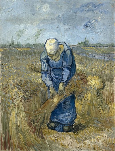 Campesina atando gavillas (después de Millet) de Vincent van Gogh