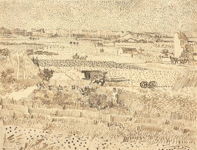Cosecha--La Llanura de La Crau, 1888 de Vincent van Gogh