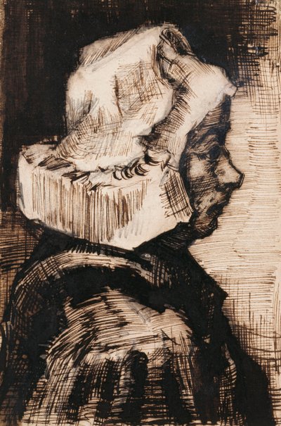 Cabeza de una Mujer Campesina, Mirando a la Derecha, 1884 de Vincent van Gogh