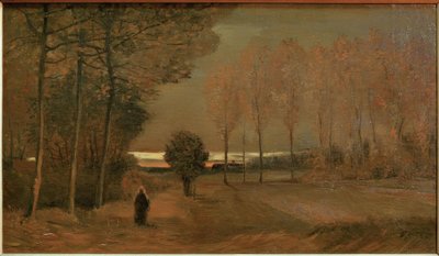 Paisaje otoñal al atardecer de Vincent van Gogh