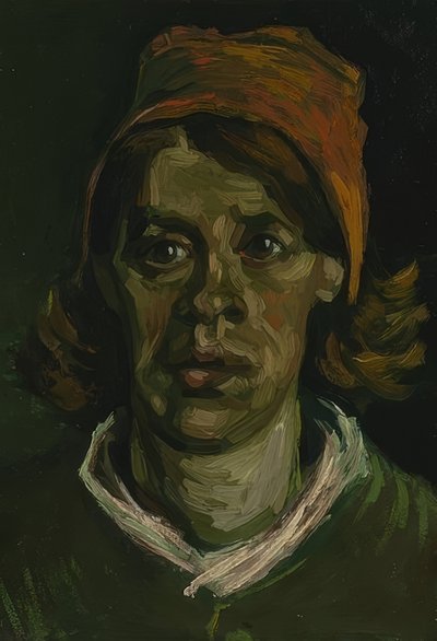 Cabeza de una mujer. Nuenen, abril de 1885 de Vincent van Gogh