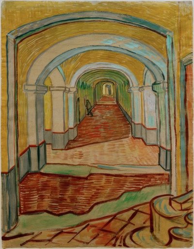 Corredor en el sanatorio de Vincent van Gogh