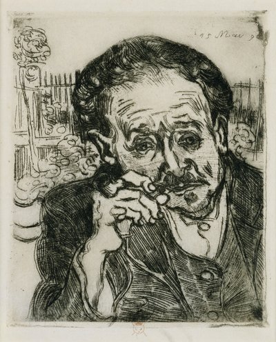 El hombre con la pipa: Retrato del Doctor Gachet, 1890 de Vincent van Gogh