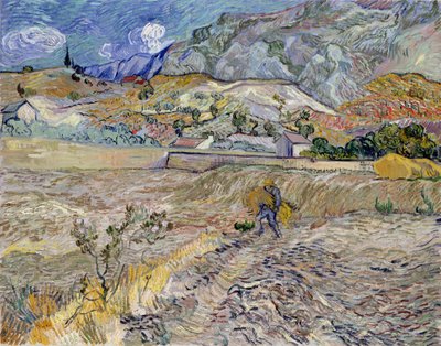 Paisaje en Saint-Remy (El campo arado) (óleo sobre lienzo) de Vincent van Gogh