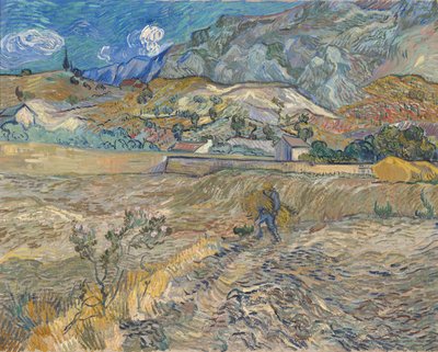 Paisaje en Saint-Rémy (Campo Cerrado con Campesino) de Vincent van Gogh