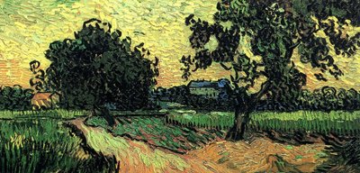 Paisaje con el castillo de Auvers al atardecer de Vincent van Gogh