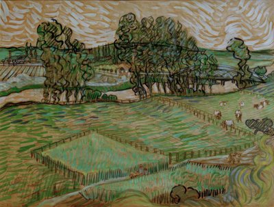 Paisaje con puente sobre el Oise de Vincent van Gogh