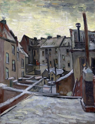 ""Houses seen from the back"" (Casas vistas desde atrás) Pintura de Vincent van Gogh (1853-1890) 1885 Dim 44x33,5 cm Museo Van Gogh, Amsterdam de Vincent van Gogh