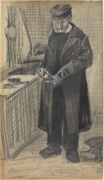 Hombre puliendo una bota, 1882 de Vincent van Gogh