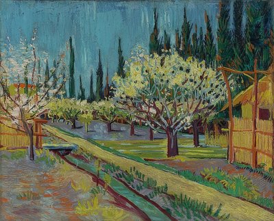 Huerto rodeado de cipreses. 1888 de Vincent van Gogh