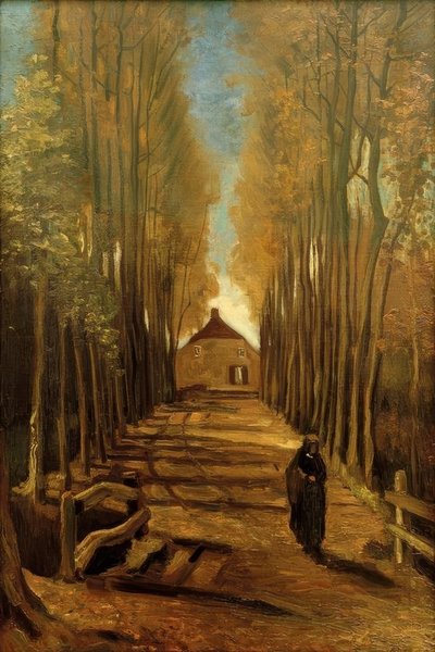 Alameda de álamos en otoño de Vincent van Gogh