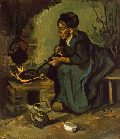 Campesina Cocinando junto a una Chimenea, 1885 de Vincent van Gogh