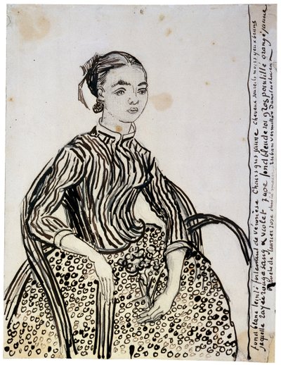 Retrato de una joven dama La Mousmé, 1888 de Vincent van Gogh