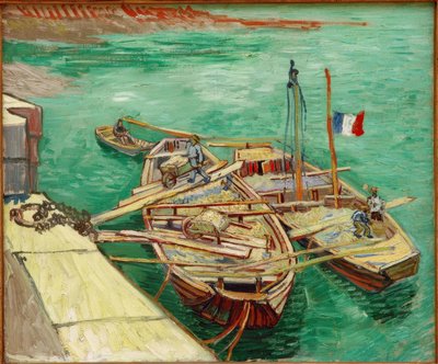 Barcazas en el Ródano de Vincent van Gogh