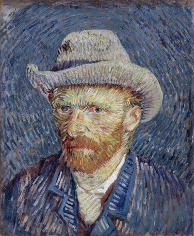 Autorretrato con sombrero de fieltro gris de Vincent van Gogh