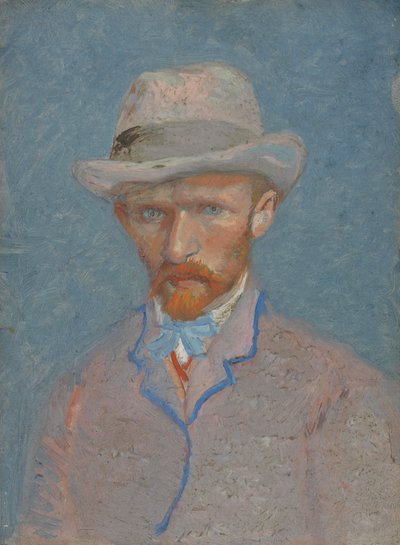 Autorretrato con sombrero de fieltro gris de Vincent van Gogh
