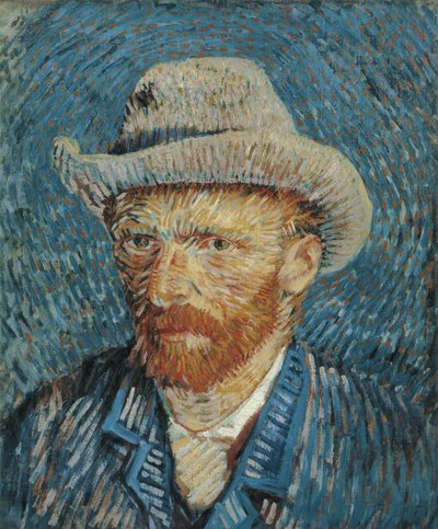 Autorretrato con sombrero de fieltro, 1887-88 de Vincent van Gogh