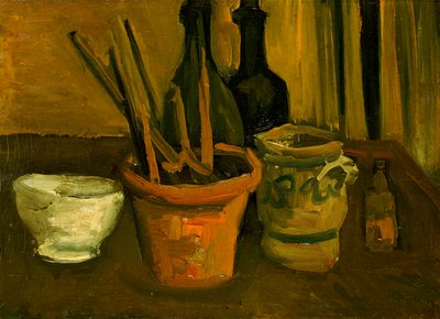 Naturaleza Muerta de Pinceles en una Maceta de Vincent van Gogh