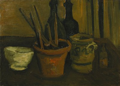 Naturaleza muerta con pinceles en una maceta, 1884 de Vincent van Gogh