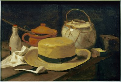 Naturaleza muerta con sombrero de paja amarillo de Vincent van Gogh