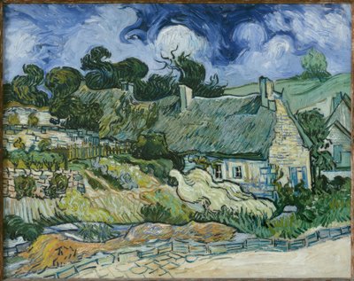 Casas con techo de paja en Cordeville, Auvers-sur-Oise de Vincent van Gogh