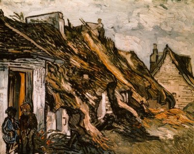 Cabañas con techo de paja en Chaponval de Vincent van Gogh