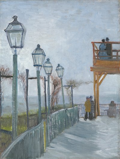 Terraza y mirador del Moulin de Blute-Fin, Montmartre de Vincent van Gogh