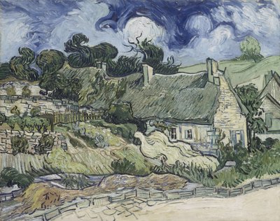 Cabañas con techo de paja en Cordeville, 1890 de Vincent van Gogh