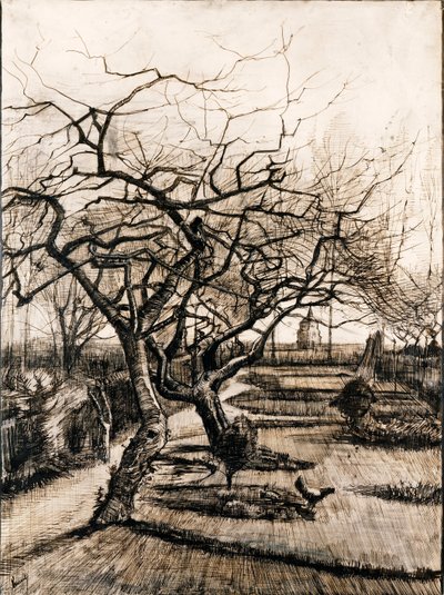El jardín de la rectoría en Nuenen en invierno de Vincent van Gogh