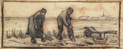 La cosecha de patatas, de una serie de cuatro dibujos que representan las cuatro estaciones de Vincent van Gogh